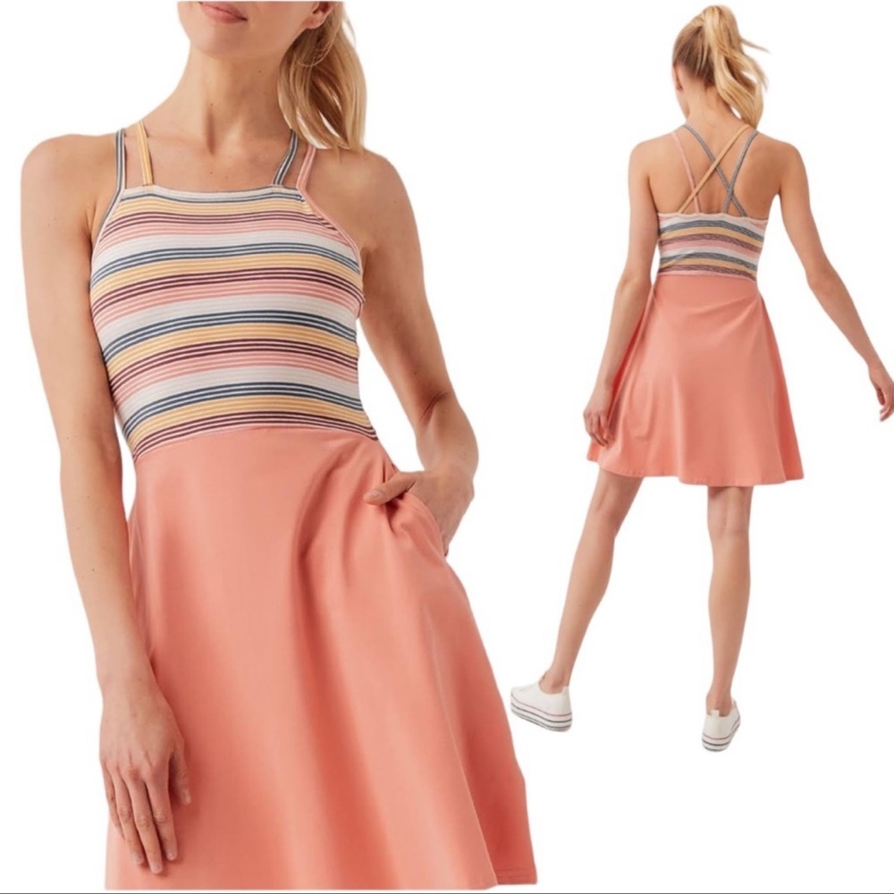 Pact Organic Fit & Flare Strappy Dress Sz M